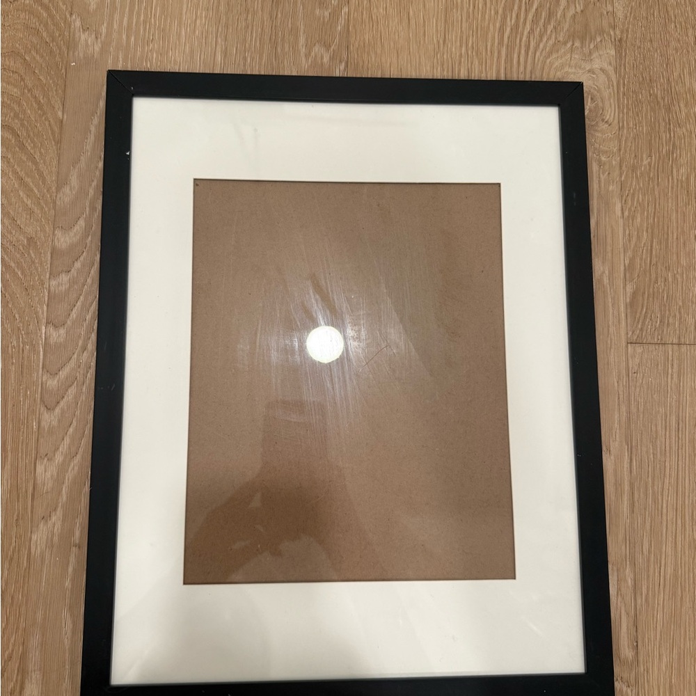 Black Mat 11x14 glass Picture Frame for 11x14 photo or 8x10 with a cream mat
